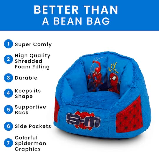 Marvel Spider Man Cozee Fluffy Chair With Memory Foam Seat
